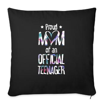 Fière maman d’un adolescent officiel de 13 ans. - Housse de coussin décorative 45 x 45 cm - noir - Devant