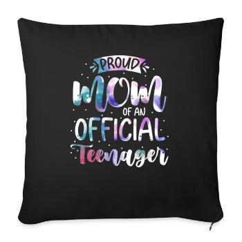 Fière maman d’un adolescent officiel de 13 ans. - Housse de coussin décorative 45 x 45 cm - noir - Devant