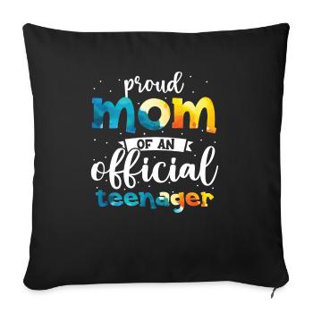 Fière maman d’un adolescent officiel de 13 ans. - Housse de coussin décorative 45 x 45 cm - noir - Devant