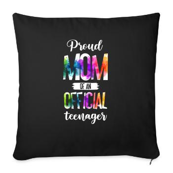 Fière maman d’un adolescent officiel de 13 ans. - Housse de coussin décorative 45 x 45 cm - noir - Devant