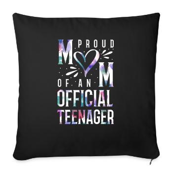 Fière maman d’un adolescent officiel de 13 ans. - Housse de coussin décorative 45 x 45 cm - noir - Devant