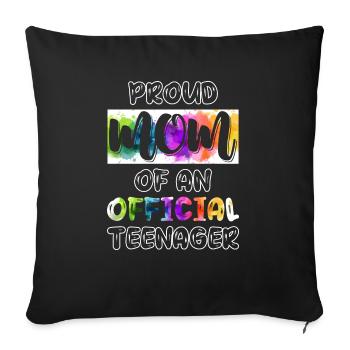 Fière maman d’un adolescent officiel de 13 ans. - Housse de coussin décorative 45 x 45 cm - noir - Devant