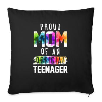 Fière maman d’un adolescent officiel de 13 ans. - Housse de coussin décorative 45 x 45 cm - noir - Devant