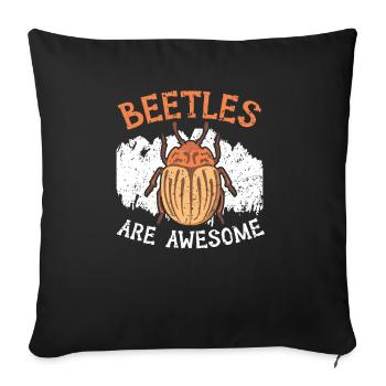 Les coléoptères sont impressionnants Entomologie des insectes chasseur d’insectes - Housse de coussin décorative 45 x 45 cm - noir - Devant