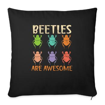 Les coléoptères sont impressionnants Entomologie des insectes chasseur d’insectes - Housse de coussin décorative 45 x 45 cm - noir - Devant