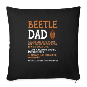 Entomologie des insectes Futur Entomologiste Papa Coléoptère - Housse de coussin décorative 45 x 45 cm - noir - Devant