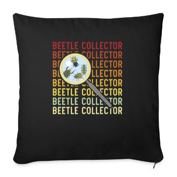 Entomologie des insectes Entomologiste Coléoptère Coléoptère - Housse de coussin décorative 45 x 45 cm - noir - Devant