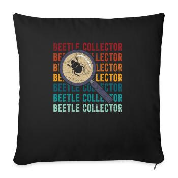 Entomologie des insectes Entomologiste Coléoptère Coléoptère - Housse de coussin décorative 45 x 45 cm - noir - Devant