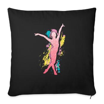 Gymnastics | Gymnastics Gymnastics Girls Women - Sofa pillowcase 17,3'' x 17,3'' (45 x 45 cm) - black - Front