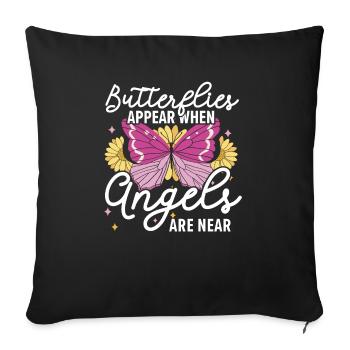 Butterflies Appear When Angels Are Near Insect - Sofa pillowcase 17,3'' x 17,3'' (45 x 45 cm) - black - Front