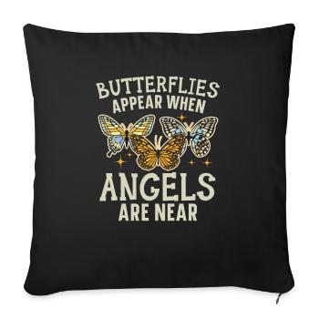 Butterflies Appear When Angels Are Near Insect - Sofa pillowcase 17,3'' x 17,3'' (45 x 45 cm) - black - Front