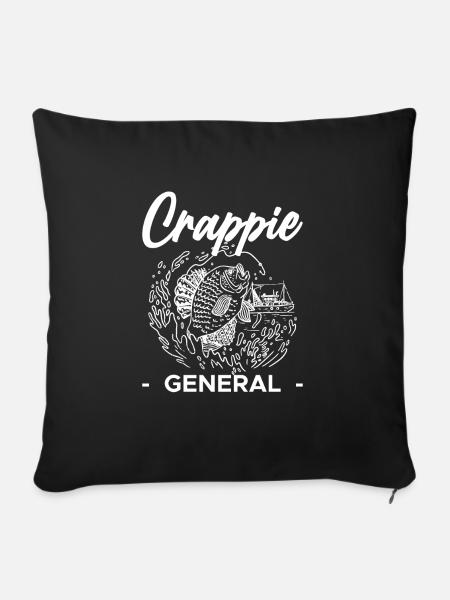 Crappie General Shirt Geschenk - Sofakissenbezug 45 x 45 cm - Schwarz