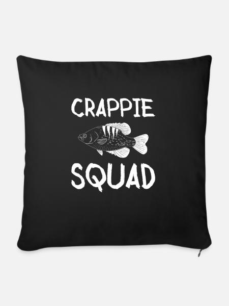 Crappie Squad Shirt Geschenk - Sofakissenbezug 45 x 45 cm - Schwarz