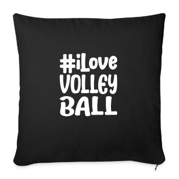 I Love Volleyball Girls Gift Idea - Sofa pillowcase 17,3'' x 17,3'' (45 x 45 cm) - black - Front