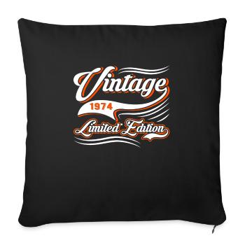 Limited Edition 1974 Vintage - Sofa pillowcase 17,3'' x 17,3'' (45 x 45 cm) - black - Front