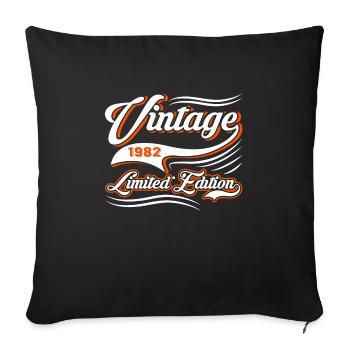 Limited Edition 1982 Vintage - Sofa pillowcase 17,3'' x 17,3'' (45 x 45 cm) - black - Front