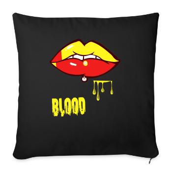 piercing & blood - Sofa pillowcase 17,3'' x 17,3'' (45 x 45 cm) - black - Front