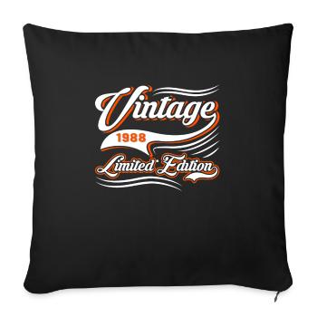 Limited Edition 1988 Vintage - Sofa pillowcase 17,3'' x 17,3'' (45 x 45 cm) - black - Front