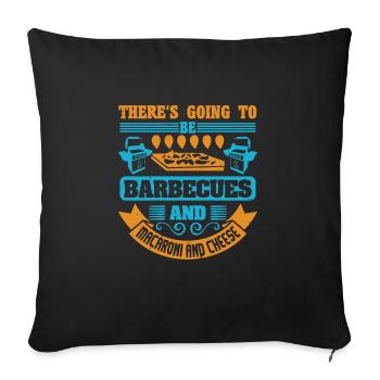 ES WIRD BARBECUE UND MAKKARONI UND - Sofakissenbezug 45 x 45 cm - Schwarz - Vorne