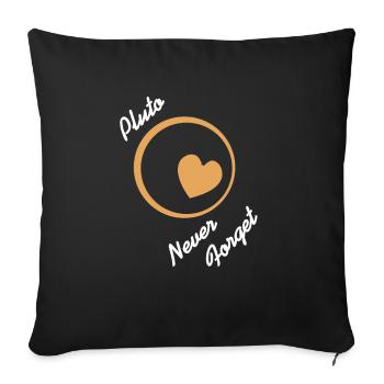 PLUTO Never Forget Retro Funny Astronomer T-Shirt - Sofa pillowcase 17,3'' x 17,3'' (45 x 45 cm) - black - Front