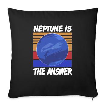 Neptune Is The Answer Retro Funny Solar System - Sofa pillowcase 17,3'' x 17,3'' (45 x 45 cm) - black - Front