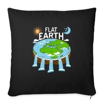 FLAT Earth Retro Flat Earther Designs - Sofa pillowcase 17,3'' x 17,3'' (45 x 45 cm) - black - Front