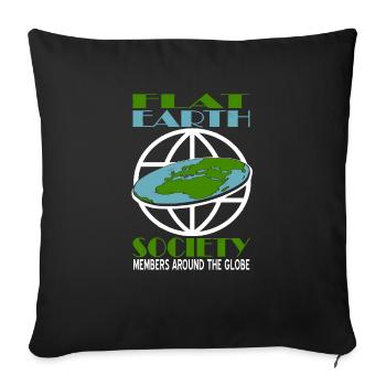 Flat Earth Society Member Around The Globe Funny - Sofa pillowcase 17,3'' x 17,3'' (45 x 45 cm) - black - Front