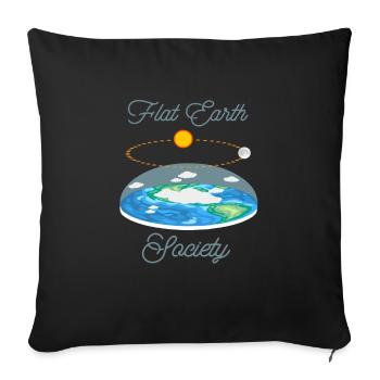 Flat Earth Society Retro Cool Flat Earther T-Shirt - Sofa pillowcase 17,3'' x 17,3'' (45 x 45 cm) - black - Front