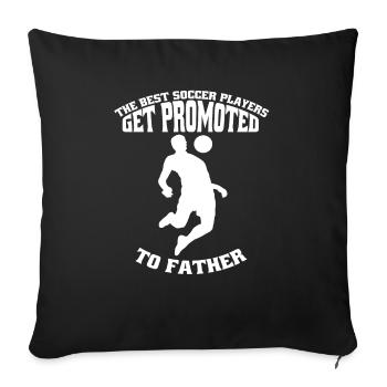 Joueur de football Club de football Papa Père footballeur - Housse de coussin décorative 45 x 45 cm - noir - Devant
