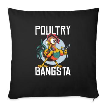 Mignon poulet gangsta volaille éleveur de poulet - Housse de coussin décorative 45 x 45 cm - noir - Devant