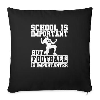 L’école est importante Le football est important le football - Housse de coussin décorative 45 x 45 cm - noir - Devant