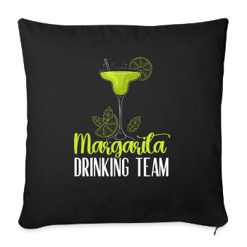 Margarita Drinking Team Cocktail de boissons alcoolisées - Housse de coussin décorative 45 x 45 cm - noir - Devant