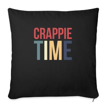 Cadeau Crappie Time Shirt - Housse de coussin décorative 45 x 45 cm - noir - Devant