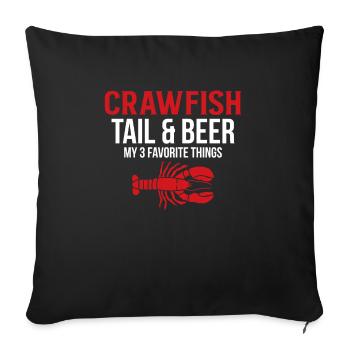 Queue d’écrevisse & bière - Housse de coussin décorative 45 x 45 cm - noir - Devant