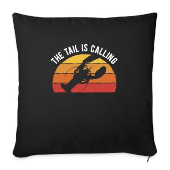 The Tail Is Calling Crawfish Shirt - Sofa pillowcase 17,3'' x 17,3'' (45 x 45 cm) - black - Front