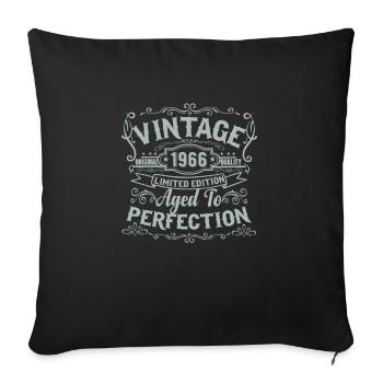 Limited Edition 1966 Vintage. Aged to Perfection - Sofa pillowcase 17,3'' x 17,3'' (45 x 45 cm) - black - Front