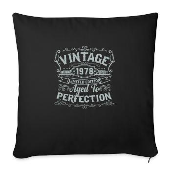 Edition limitée 1978 Vintage. Vieilli à la perfection - Housse de coussin décorative 45 x 45 cm - noir - Devant