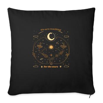 Nous visons les étoiles Astronomie céleste - Housse de coussin décorative 45 x 45 cm - noir - Devant