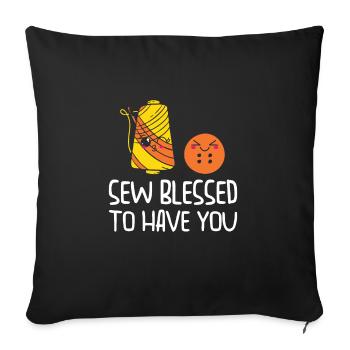 Button Thread Sibling Goals Big Brother Sister Pun - Sofa pillowcase 17,3'' x 17,3'' (45 x 45 cm) - black - Front