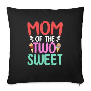 Mom Of The Two Sweet Proud Mother Mama - Sofa pillowcase 17,3'' x 17,3'' (45 x 45 cm) - black - Front