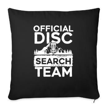Équipe officielle de recherche de disques Disc Golf Course Frisbee - Housse de coussin décorative 45 x 45 cm - noir - Devant
