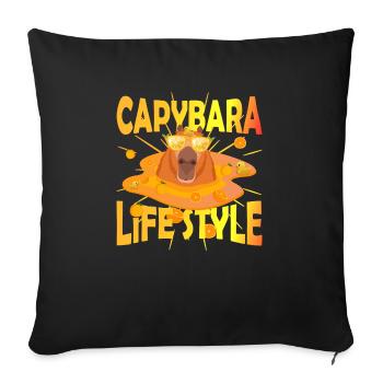 Capy life style duck - Sofa pillowcase 17,3'' x 17,3'' (45 x 45 cm) - black - Front