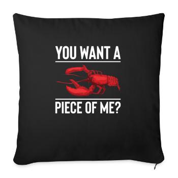 Tu veux un morceau de moi? Chemise d’écrevisse - Housse de coussin décorative 45 x 45 cm - noir - Devant