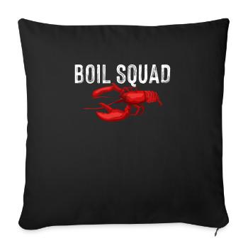 Boil Squad Shirt Gift Crawfish - Sofa pillowcase 17,3'' x 17,3'' (45 x 45 cm) - black - Front