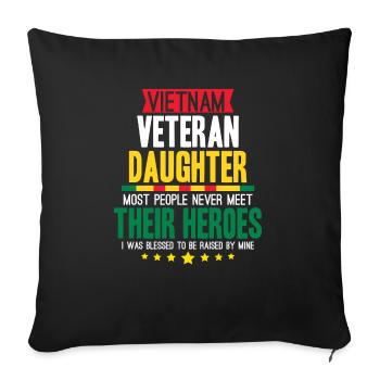 Fière fille d’un vétéran du Vietnam - Housse de coussin décorative 45 x 45 cm - noir - Devant