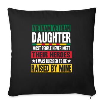 Fière fille d’un vétéran du Vietnam - Housse de coussin décorative 45 x 45 cm - noir - Devant