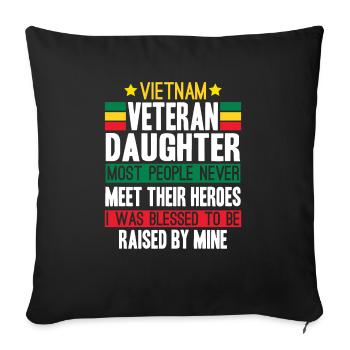 Fière fille d’un vétéran du Vietnam - Housse de coussin décorative 45 x 45 cm - noir - Devant