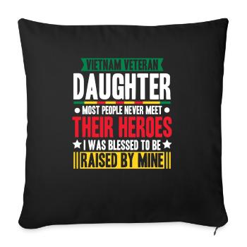 Fière fille d’un vétéran du Vietnam - Housse de coussin décorative 45 x 45 cm - noir - Devant