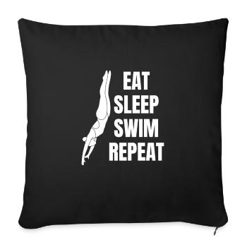Club de natation Nageuse Femme Natation Nageuse - Housse de coussin décorative 45 x 45 cm - noir - Devant