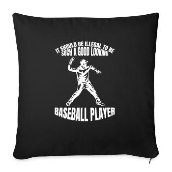 Baseball Baseballteam Baseballer Baseballspieler - Sofakissenbezug 45 x 45 cm - Schwarz - Vorne